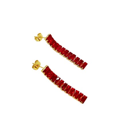 earrings steel hooks gold strass red2